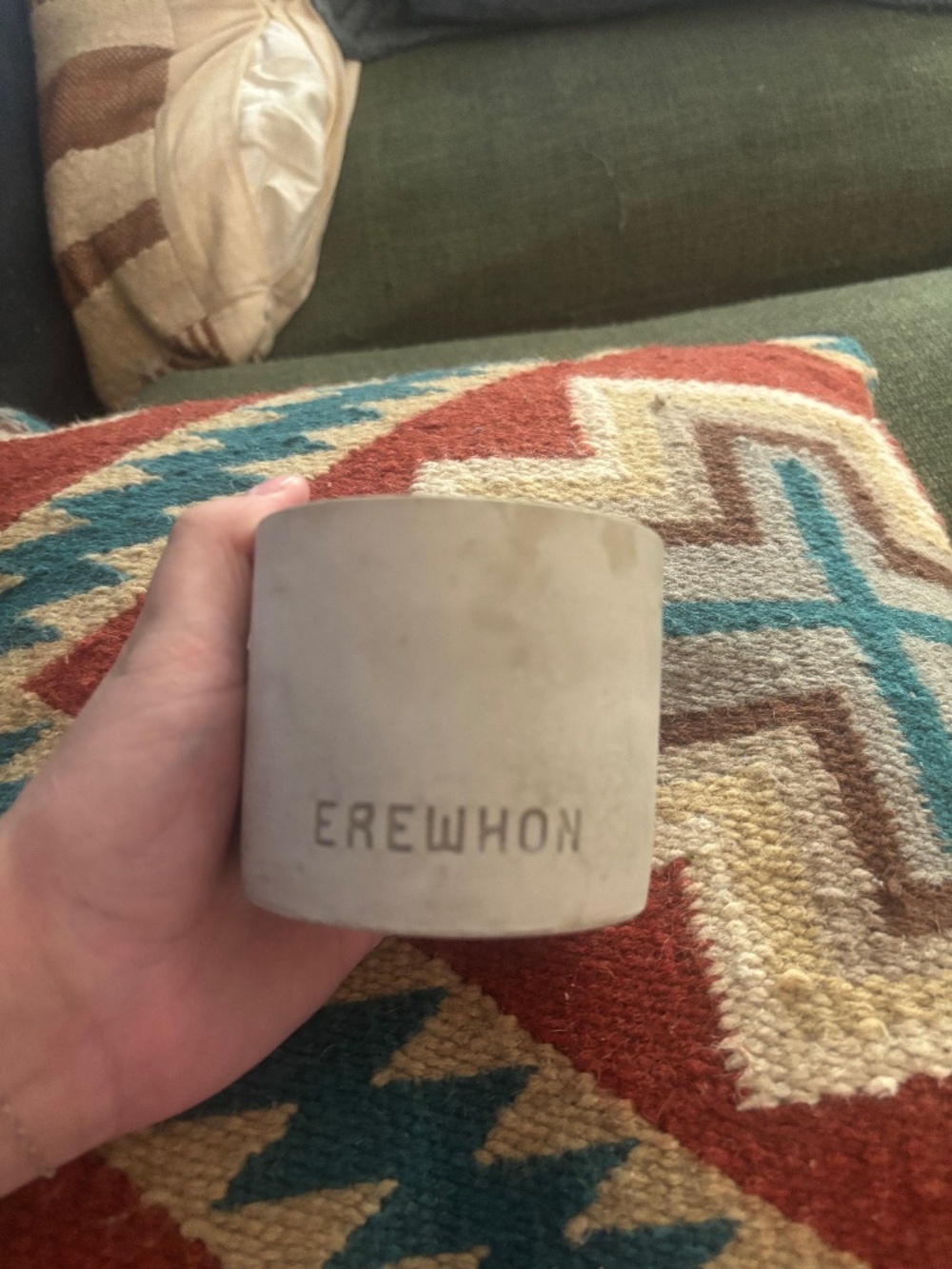 Erewhon Yuzu Hinoki Stone Candle Vessel / Mini Planter